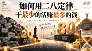 付费文章:如何用二八定律干最少的活賺最多的钱|淘骐网赚资源库