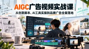 AIGC广告视频实战课|从创意脚本、AI工具实操到品牌广告全案落地|淘骐网赚资源库