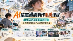 AI生态漫剧制作系统课程,从零吃透完整创作流程,新手零门槛独立产出优质漫剧作品|淘骐网赚资源库