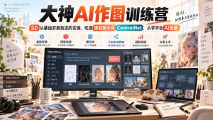 大神AI作图训练营,SD从基础安装到进阶实操,吃透模型提示词ControlNet,从零学会AI绘画|淘骐网赚资源库