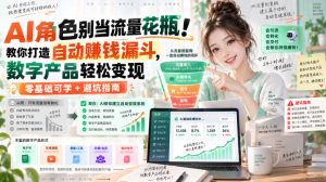 AI角色别当流量花瓶!教你打造自动賺钱漏斗,数字产品轻松变现(零基础可学+避坑指南)【原创双语字幕】|淘骐网赚资源库
