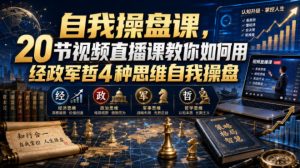 【无水印】自我操盘课,20节视频直播课教你如何用经政军哲4种思维自我操盘(更新0924)|淘骐网赚资源库
