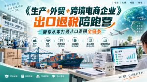 《生产+外贸+跨境电商企业》出口退税陪跑营,带你从零打通出口退税全链条|淘骐网赚资源库