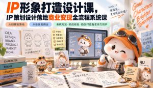 IP形象打造设计课,IP策划设计落地商业变现全流程系统课|淘骐网赚资源库