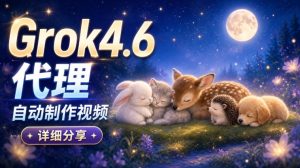 Grok 4.6代理自动制作视频!从提示词到成片全流程详细分享|AI Agent实操分享|淘骐网赚资源库