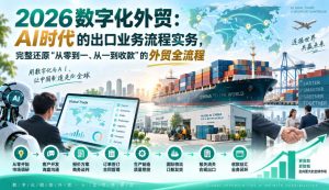 2026数字化外贸:AI时代的出口业务流程实务,完整还原”从零到一、从一到收款”的外贸全流程|淘骐网赚资源库
