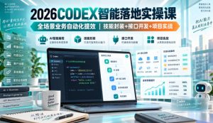 2026Codex智能落地实操课,全场景业务自动化提效,技能封装+接口开发+项目实战|淘骐网赚资源库