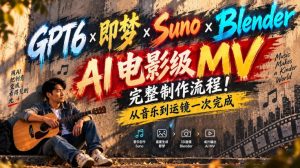 GPT6×即梦×Suno×Blender|AI电影级MV完整制作流程!从音乐到运镜一次完成!|淘骐网赚资源库