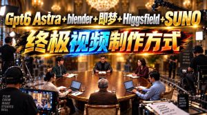 GPT-6 Astra+Blender+即梦+Higgsfield+Suno=终极视频制作方式!|淘骐网赚资源库