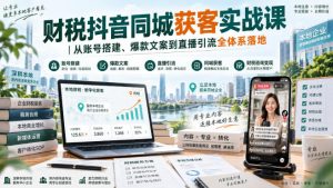 财税抖音同城获客实战课|从账号搭建、爆款文案到直播引流全体系落地|淘骐网赚资源库