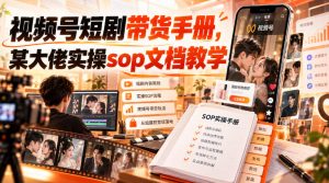 视频号短剧带货手册,某大佬实操sop文档教学|淘骐网赚资源库