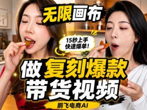 无限画布复刻二创带货视频搭建教学,实操教学,一键复刻爆款带货视频|淘骐网赚资源库