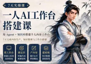 7天实操课一人AI工作台搭建课,用Agent+知识库搭建个人内容工作台,7天完成内容生产、知识整理与工作台搭建|淘骐网赚资源库