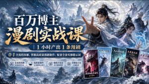 百万博主漫剧实战课｜1小时产出1条漫剧，0‑1全流程拆解，掌握高质量漫剧制作，配套全套实操提示词|淘骐网赚资源库