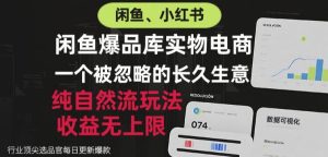 闲鱼小红书实物电商，纯自然流玩法，一个被忽略的长久生意，收益无上限【揭秘】|淘骐网赚资源库
