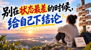 某公众号付费文章:别在状态最差的时候,给自己下结论|淘骐网赚资源库