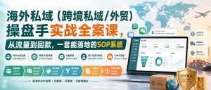 海外私域(跨境私域/外贸)操盘手实战全案课,从流量到回款,一套能落地的SOP系统|淘骐网赚资源库
