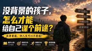 付费文章：没背景的孩子，怎么才能给自己谋个前途？|淘骐网赚资源库