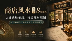 商店风水自学8集课程|店铺选址布局,打造旺财旺铺实操教学|淘骐网赚资源库
