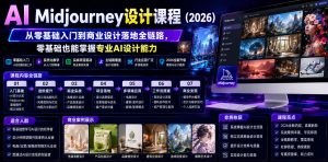 AI Midjourney设计课程(2026),从零基础入门到商业设计落地全链路,零基础也能掌握专业AI设计能力(更新1007)|淘骐网赚资源库