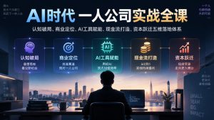 AI时代一人公司实战全课|认知破局、商业定位、AI工具赋能、现金流打造、资本跃迁五维落地体系|淘骐网赚资源库