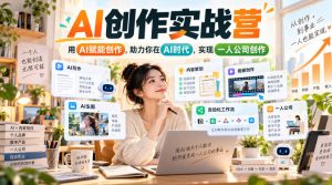 AI创作实战营,用AI赋能创作,助力你在AI时代,实现一人公司创作|淘骐网赚资源库