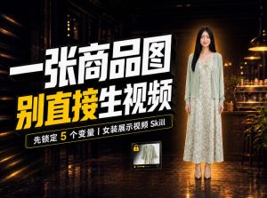 女装AI视频总翻车？问题不在提示词，女装展示视频Skill先锁定5个变量！|淘骐网赚资源库