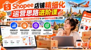 Shopee店铺精细化运营思路进阶课,掌握店铺数据分析、精细化运营体系搭建与SIP国际平台运营核心思路|淘骐网赚资源库