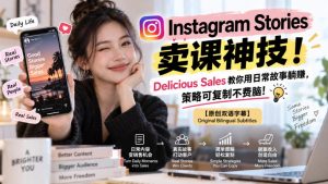 Instagram Stories卖课神技！Delicious Sales教你用日常故事躺賺，策略可复制不费脑！【原创双语字幕】|淘骐网赚资源库