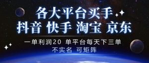 抖音买手项目，一单利润20左右，单号每天下三单，可矩阵，稳定适合长期副业【揭秘】|淘骐网赚资源库