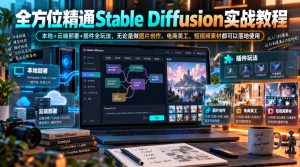 全方位精通Stable Diffusion实战教程|本地+云端部署+插件全玩法,无论是做图片创作、电商美工、短视频素材都可以落地使用|淘骐网赚资源库