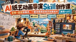 AI纸艺动画导演Skill创作课｜定格+连续双模式，一套流程搞定纸艺动画成片【教程+skill】|淘骐网赚资源库