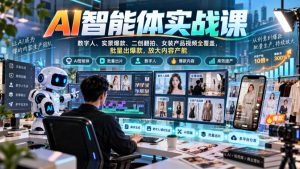 AI智能体实战课,数字人、实景爆款、二创翻拍、女装产品视频全覆盖,批量出爆款,放大内容产能|淘骐网赚资源库