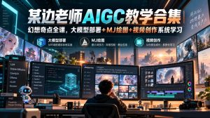 某边老师AIGC教学合集|幻想奇点全课,大模型部署+MJ绘图+视频创作系统学习|淘骐网赚资源库