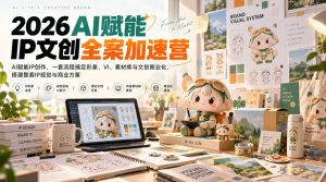 2026AI赋能ip文创全案加速营,AI赋能IP创作,一套流程搞定形象、VI、素材库与文创商业化,搭建整套IP视觉与商业方案|淘骐网赚资源库