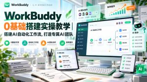 WorkBuddy 0基础搭建实操教学｜搭建AI自动化工作流，打造专属AI团队|淘骐网赚资源库