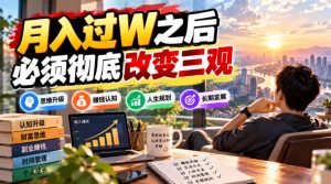 某公众号付费文章：月入过W之后，必须彻底改变三观|淘骐网赚资源库