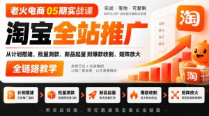 老火电商05期实战课|淘宝全站推广从计划搭建、批量测款、新品起量到爆款收割、矩阵放大全链路教学|淘骐网赚资源库