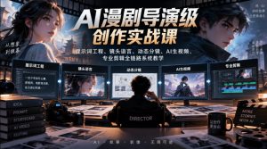 AI漫剧导演级创作实战课|提示词工程、镜头语言、动态分镜、AI生视频、专业剪辑全链路系统教学|淘骐网赚资源库