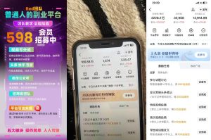 收费598的Red团队普通人副业陪跑,视频号、公众号、头条、百度、快手多平台矩阵变现,新手小白也能月入1W|淘骐网赚资源库