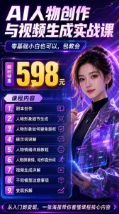 抖音5W粉丝博主的AI真人日系女孩制作教学,AI人物创作与视频生成实战课,新手也能快速起号涨粉变现(更新1002)|淘骐网赚资源库